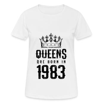 né en 1983 - T-shirt respirant Femme - blanc - Devant - AI Model Female 172 dark (172cm)