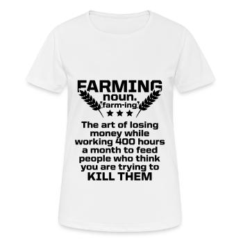 farming farmer - Women's Breathable T-Shirt - white - Front - AI Model Female 172 dark (172cm)