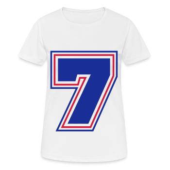 7 Numéro de numéro - T-shirt respirant Femme - blanc - Devant - AI Model Female 172 dark (172cm)