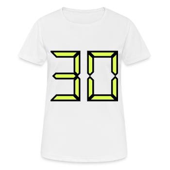 30. 30 YEARS. 30TH ANNIVERSARY. 30 YEARS ANNIVERSARY - Women's Breathable T-Shirt - white - Front - AI Model Female 172 dark (172cm)