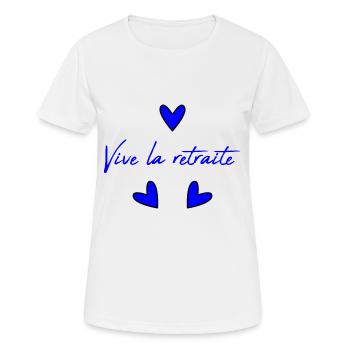 RETRAITE. RETRAITE. RETRAITEE. RETRAITE - T-shirt respirant Femme - blanc - Devant - AI Model Female 172 dark (172cm)