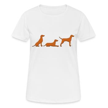 Lieu de siège obtenir vizsla - T-shirt respirant Femme - blanc - Devant - AI Model Female 172 dark (172cm)