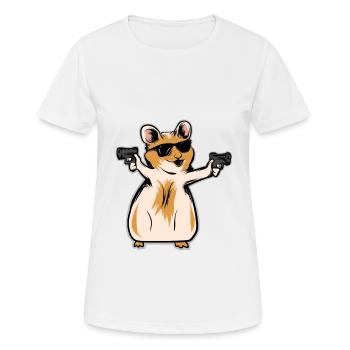 Hamster Lustiges Haustier Nagetier Geschenk - Frauen T-Shirt atmungsaktiv - Weiß - Vorne - AI Model Female 172 dark (172cm)
