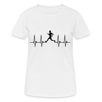 Runner EKG, pulse, heartbeat, runner, running, run - Women's Breathable T-Shirt - white - Front - AI Model Female 172 dark (172cm)
