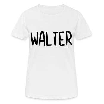 Walter Nom personnalisé Police Texte Anniversaire - T-shirt respirant Femme - blanc - Devant - AI Model Female 172 dark (172cm)