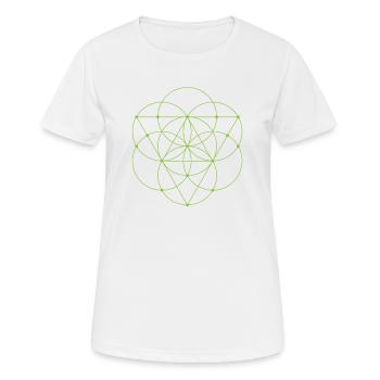Heilige Geometrie - Samen des Lebens mit - Frauen T-Shirt atmungsaktiv - Weiß - Vorne - AI Model Female 172 dark (172cm)