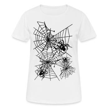 spinne,spinnennetz, schwarzes netz, halloween - Frauen T-Shirt atmungsaktiv - Weiß - Vorne - AI Model Female 172 dark (172cm)