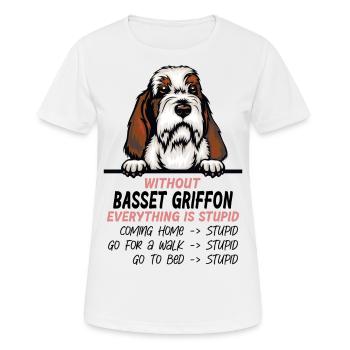 Ohne Basset Griffon ist alles doof - Frauen T-Shirt atmungsaktiv - Weiß - Vorne - AI Model Female 172 dark (172cm)
