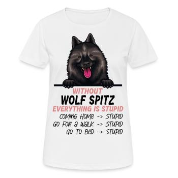 Ohne Wolfsspitz ist alles doof - Frauen T-Shirt atmungsaktiv - Weiß - Vorne - AI Model Female 172 dark (172cm)