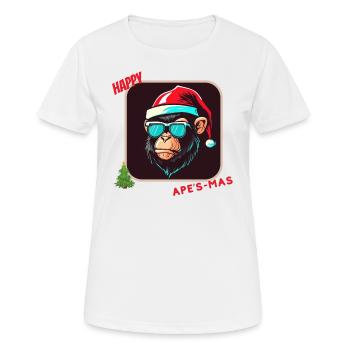 happy ape's mas - T-shirt respirant Femme - blanc - Devant - AI Model Female 172 dark (172cm)
