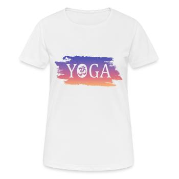 Yoga Geschenkidee - Frauen T-Shirt atmungsaktiv - Weiß - Vorne - AI Model Female 172 dark (172cm)