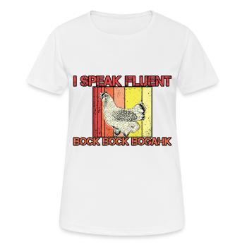 Je parle couramment Bock Bock Bogahk 3 - T-shirt respirant Femme - blanc - Devant - AI Model Female 172 dark (172cm)