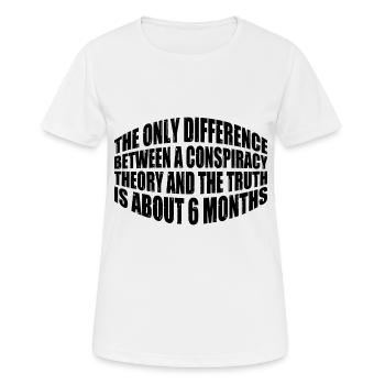 The Only Difference Between A Conspiracy Theory 20 - Frauen T-Shirt atmungsaktiv - Weiß - Vorne - AI Model Female 172 dark (172cm)