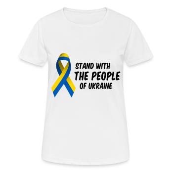 Slogan de la liberté en Ukraine - T-shirt respirant Femme - blanc - Devant - AI Model Female 172 dark (172cm)