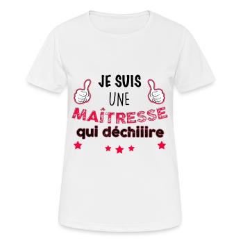 Maîtresse qui déchire - T-shirt respirant Femme - blanc - Devant - AI Model Female 172 dark (172cm)