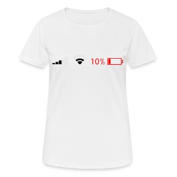 Batterie - Frauen T-Shirt atmungsaktiv - Weiß - Vorne - AI Model Female 172 dark (172cm)