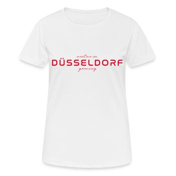 T-shirt Düsseldorf – Style Skyline & Rhin - T-shirt respirant Femme - blanc - Devant - AI Model Female 172 dark (172cm)