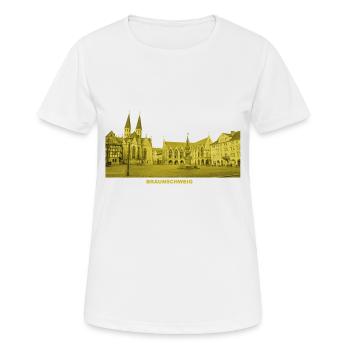 Braunschweig Lower Saxony old town market - Women's Breathable T-Shirt - white - Front - AI Model Female 172 dark (172cm)