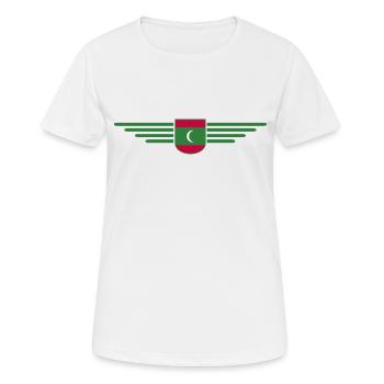 Maldives Fans: Exclusive Shirts - Women's Breathable T-Shirt - white - Front - AI Model Female 172 dark (172cm)