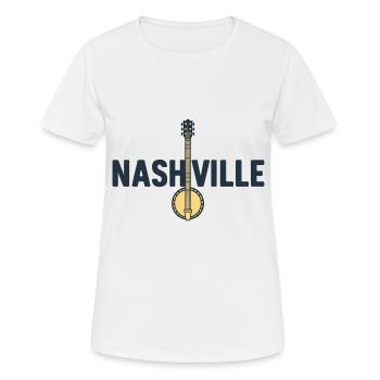 Banjo Gitarre Bluegrass Musik Nashville - Frauen T-Shirt atmungsaktiv - Weiß - Vorne - AI Model Female 172 dark (172cm)