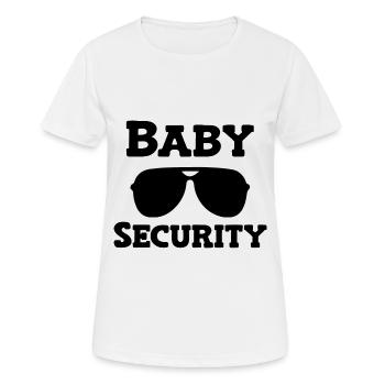 Baby Security in Training Hund Baby Sicherheit - Frauen T-Shirt atmungsaktiv - Weiß - Vorne - AI Model Female 172 dark (172cm)