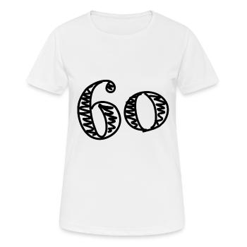 60. 60 YEARS. 60TH ANNIVERSARY. BIRTHDAY 60 YEARS. - Women's Breathable T-Shirt - white - Front - AI Model Female 172 dark (172cm)