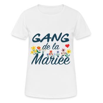 Gang De La Mariée Cadeau Mariage Femme Epouse - T-shirt respirant Femme - blanc - Devant - AI Model Female 172 dark (172cm)