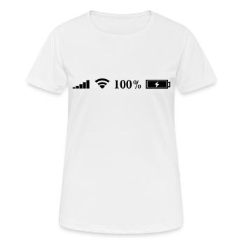 Autocollant Wifi - T-shirt respirant Femme - blanc - Devant - AI Model Female 172 dark (172cm)