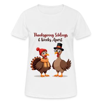 Thanksgiving Siblings - Women's Breathable T-Shirt - white - Front - AI Model Female 172 dark (172cm)