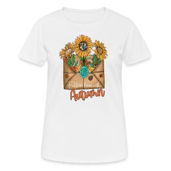 Fall in Love with Autumn - Women's Breathable T-Shirt - white - Front - AI Model Female 172 dark (172cm)