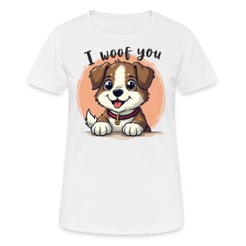 chien mignon Doggy je te courtise - T-shirt respirant Femme - blanc - Devant - AI Model Female 172 dark (172cm)