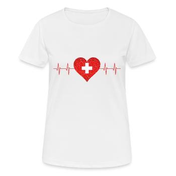 Schweiz Switzerland Swiss - Frauen T-Shirt atmungsaktiv - Weiß - Vorne - AI Model Female 172 dark (172cm)