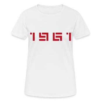 Année de naissance Naissance Né en - Fabriqué en 1961 - T-shirt respirant Femme - blanc - Devant - AI Model Female 172 dark (172cm)