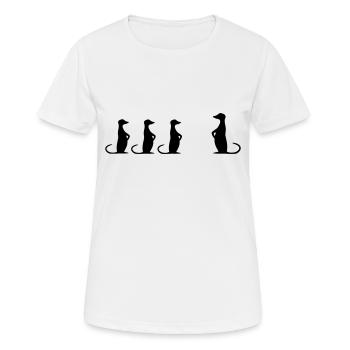 Erdmännchen - Frauen T-Shirt atmungsaktiv - Weiß - Vorne - AI Model Female 172 dark (172cm)