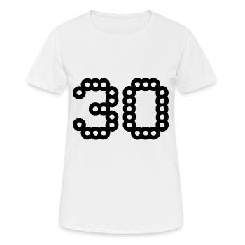 30. 30 YEARS. 30th ANNIVERSARY. 30 YEARS ANNIVERSARY. - Women's Breathable T-Shirt - white - Front - AI Model Female 172 dark (172cm)