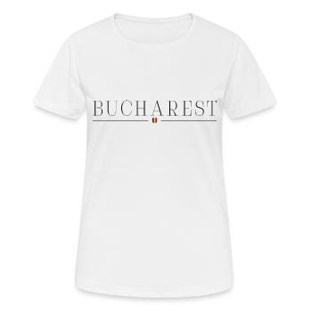 Bukarest: Eleganz, Geschichte, Urbaner Stil - Frauen T-Shirt atmungsaktiv - Weiß - Vorne - AI Model Female 172 dark (172cm)