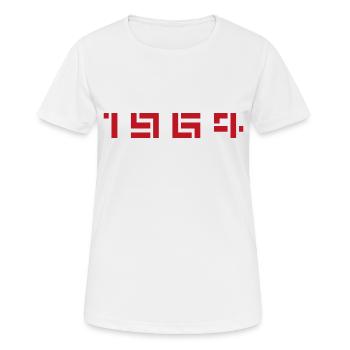 Année de naissance Naissance Né en - Fabriqué en 1964 - T-shirt respirant Femme - blanc - Devant - AI Model Female 172 dark (172cm)
