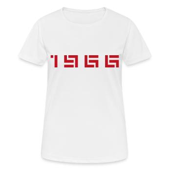 Année de naissance Naissance Né en - Fabriqué en 1966 - T-shirt respirant Femme - blanc - Devant - AI Model Female 172 dark (172cm)