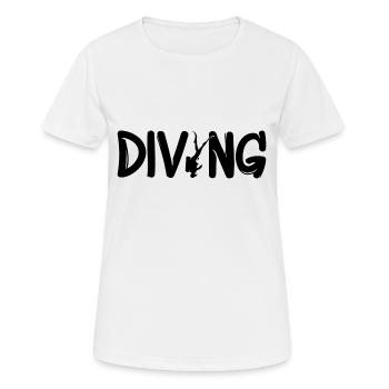 Diving - Frauen T-Shirt atmungsaktiv - Weiß - Vorne - AI Model Female 172 dark (172cm)