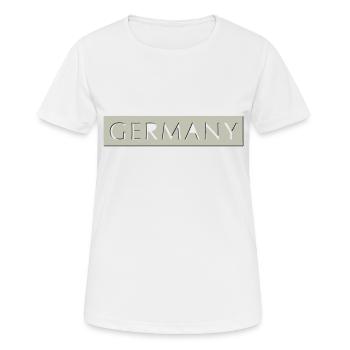 ALLEMAGNE lettré perforé | Graphique vectoriel - T-shirt respirant Femme - blanc - Devant - AI Model Female 172 dark (172cm)