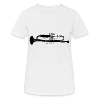 Trompete - Frauen T-Shirt atmungsaktiv - Weiß - Vorne - AI Model Female 172 dark (172cm)
