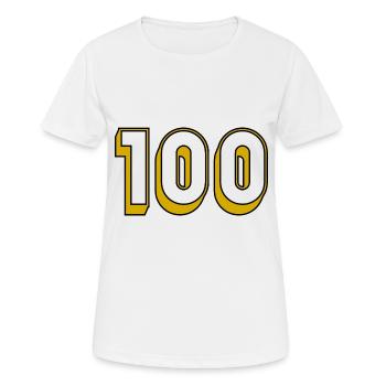 100. 100 YEARS. 100th ANNIVERSARY. ANNIVERSARY - Women's Breathable T-Shirt - white - Front - AI Model Female 172 dark (172cm)