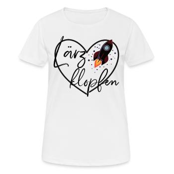 "Lärzklopfen" perfekter Spruch Fusion&Floorfreude - Frauen T-Shirt atmungsaktiv - Weiß - Vorne - AI Model Female 172 dark (172cm)