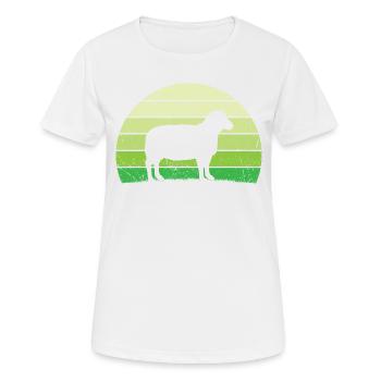 Retro Schaf T-Shirt Schaf - Frauen T-Shirt atmungsaktiv - Weiß - Vorne - AI Model Female 172 dark (172cm)