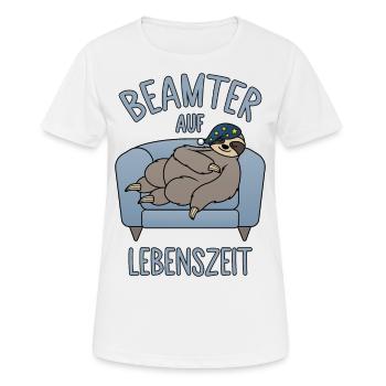 Faultier Couch - Beamter auf Lebenszeit - Frauen T-Shirt atmungsaktiv - Weiß - Vorne - AI Model Female 172 dark (172cm)