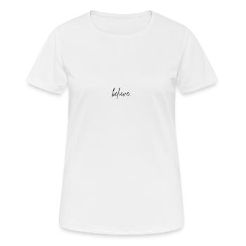 croire - T-shirt respirant Femme - blanc - Devant - AI Model Female 172 dark (172cm)