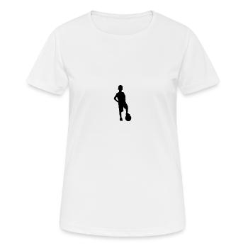 Fussball Junge - Frauen T-Shirt atmungsaktiv - Weiß - Vorne - AI Model Female 172 dark (172cm)