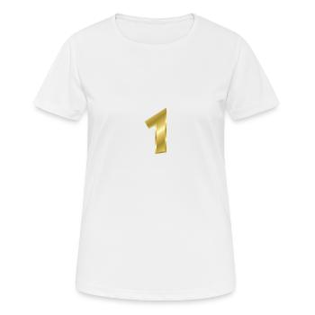 nummer 1 - Frauen T-Shirt atmungsaktiv - Weiß - Vorne - AI Model Female 172 dark (172cm)