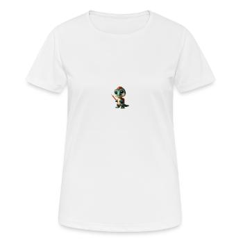 Velociraptor Cartoon 3 - T-shirt respirant Femme - blanc - Devant - AI Model Female 172 dark (172cm)