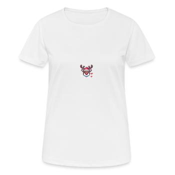 8 Bit Christmas Reindeer Head - Women's Breathable T-Shirt - white - Front - AI Model Female 172 dark (172cm)